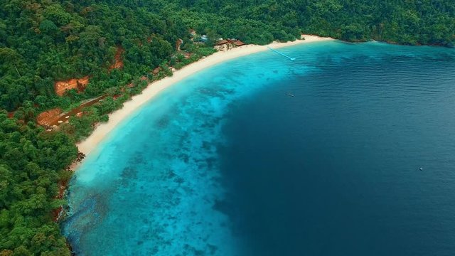 aerial view of nyang oo phee island most popular traveling destination in andaman sea myanmar - thailand border