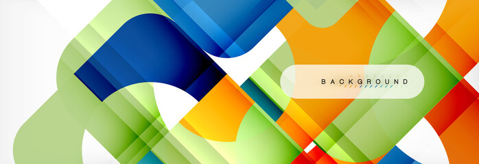 Geometric squares abstract banner. Vector illustration for business brochure or flyer, presentation and web design layout