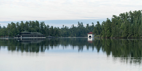 Fototapeta na wymiar Shoreline of Lake of The Woods, Ontario, Canada