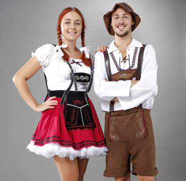 Bavarian people and free space for your decoration. 