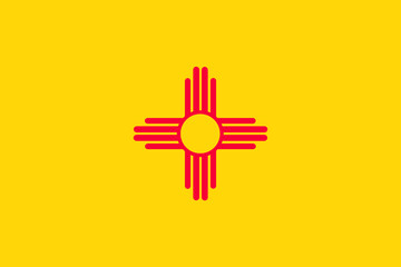 Obraz premium Flaga wektor ilustracja stanu Nowy Meksyk, Stany Zjednoczone Ameryki