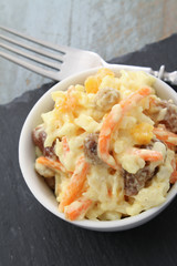 fresh coleslaw in dish
