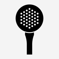 Glyph beautiful golf ball vector icon