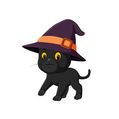 Illustration of Halloween kitten cartoon