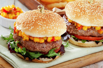 prepared burger meal