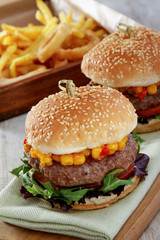 prepared burger meal