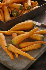preparing fresh carrots