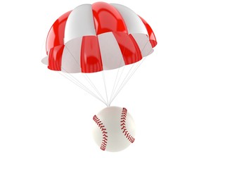 Baseball ball with parachute
