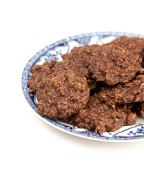 No Bake Chocolate Peanut Butter and Oat Cookies