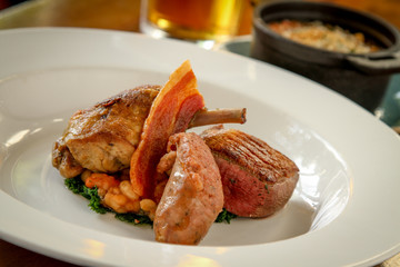 plated meat meal