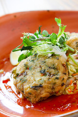 thai fish cakes with salad