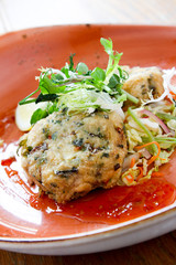 thai fish cakes with salad