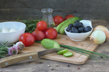 Ingredients of healthy salad