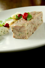 plated pork terrine starter