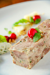 plated pork terrine starter