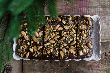 Brownies With Coffee And Almonds