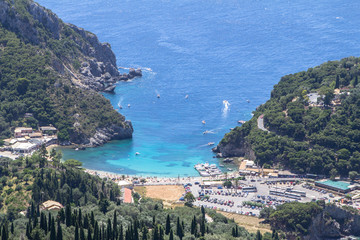 Naklejka premium Palaiokastritsa on the island of Corfu, Greece