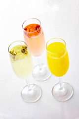 champagne served in fluted glasses