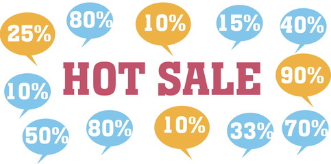 Hot Sale logo. Discount,  Special Offer, Trade off, Promotion concept