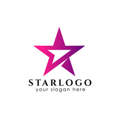star logo design stock with arrow symbol in the middle. star vector icon