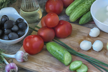 Ingredients of healthy salad