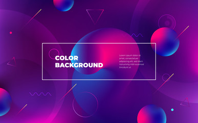 Memphis abstract color background design. Fluid gradient shapes composition. Eps10 vector.