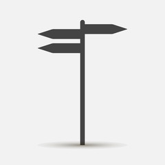 Street direction indicator. Travel direction symbol.  Layers grouped for easy editing illustration. For your design.