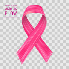 Pink ribbon flow, breast cancer awareness symbol