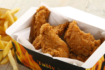 southern fried chicken with fries
