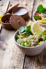 Healthy vegetarian quinoa salad. Buddha bowl