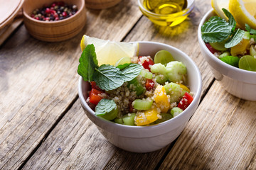 Healthy vegetarian quinoa salad. Buddha bowl