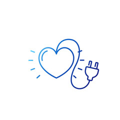 heart with electric plug line icon