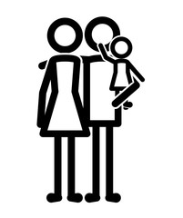 parents couple with daughter vector illustration design