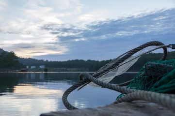 the fishing tool for fisher on the lake, ex: grid and guy...