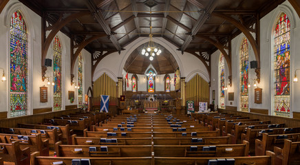 St. Andrew's Presbyterian Church of Lunenburg, Nova Scotia - obrazy, fototapety, plakaty