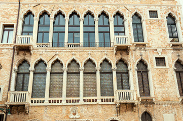 Ancient bulding in the medieval center of Venice