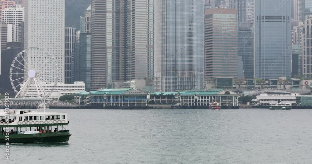 Wall mural star ferry boats crossing victoria harbour hong kong