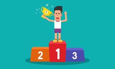 athlete win a trophy