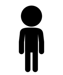little boy figure silhouette vector illustration design