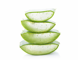 aloe vera slice isolated on white background