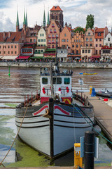 City view of Gdansk, Poland,Motlawa River.