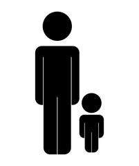 father with son figures silhouettes vector illustration design