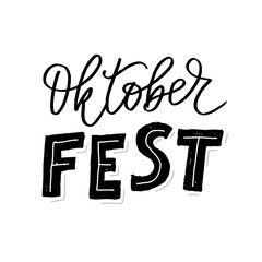 Oktoberfest lettering Calligraphy Brush Text Holiday Vector Gold