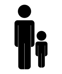 father with son figures silhouettes vector illustration design