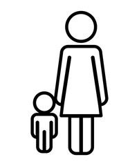 mother with son figures silhouettes vector illustration design