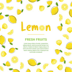 lemon citrus cut frame banner template pattern