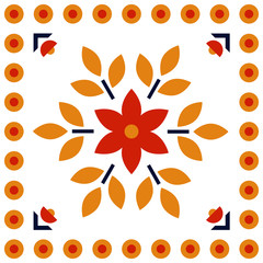 Folk art pattern in Scandinavian, Nordic style - 219167963