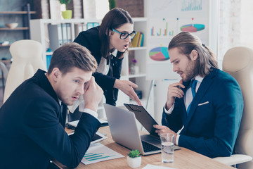 Stylish modern business partners in tux, tuxedo with tie, arguin