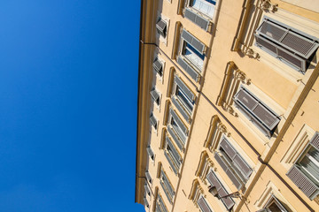 View on the historic architecture in Rome, Italy on a sunny day.