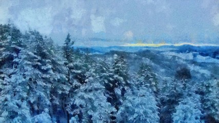 Oil painting. Art print for wall decor. Acrylic artwork. Big size poster. Watercolor drawing. Modern style fine art. Impressionism. Impressionist art. Painting for sale. Beautiful winter landscape.